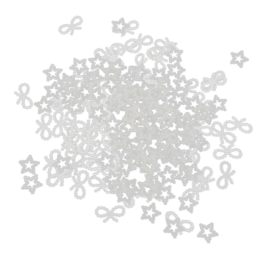 200Pcs Pearls Cabochon Embellishments Craft Decoration Star Bowknot Shaped