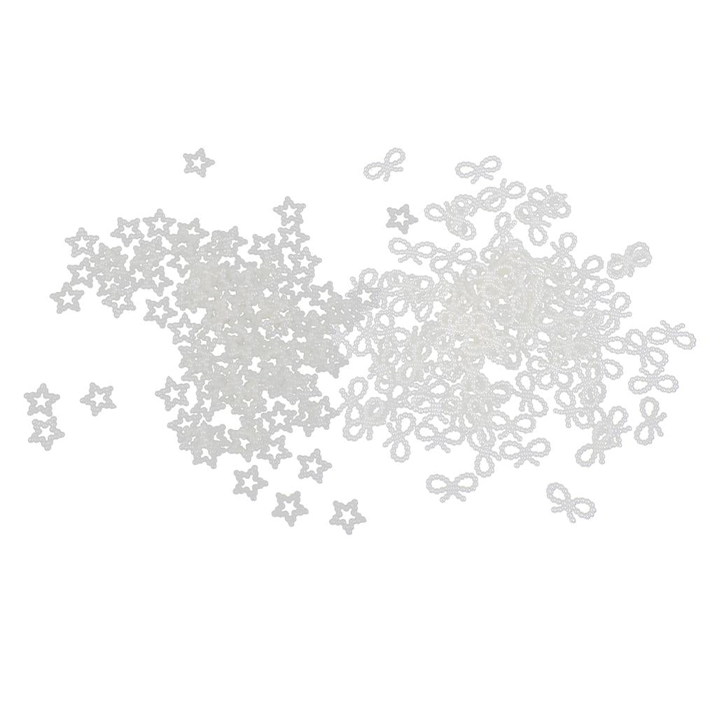 200Pcs Pearls Cabochon Embellishments Craft Decoration Star Bowknot Shaped