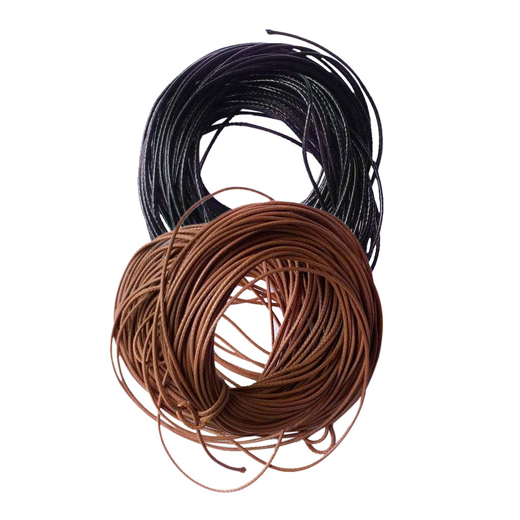 2 Pieces 10 Meters Waxed Nylon Cord Jewelry Making Cord 1mm Black Coffee