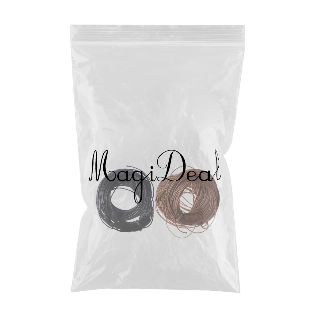 2 Pieces 10 Meters Waxed Nylon Cord Jewelry Making Cord 1mm Black Coffee