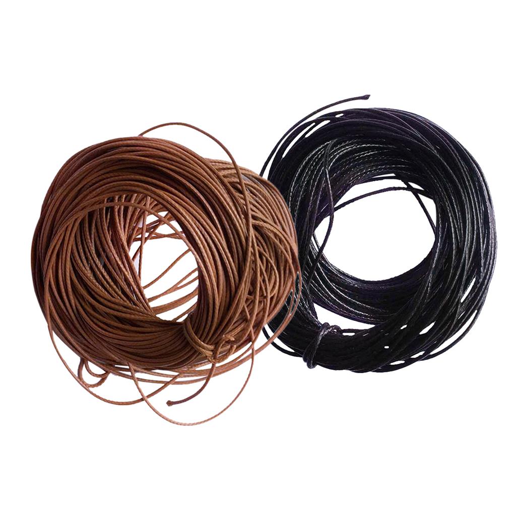 2 Pieces 10 Meters Waxed Nylon Cord Jewelry Making Cord 1mm Black Coffee