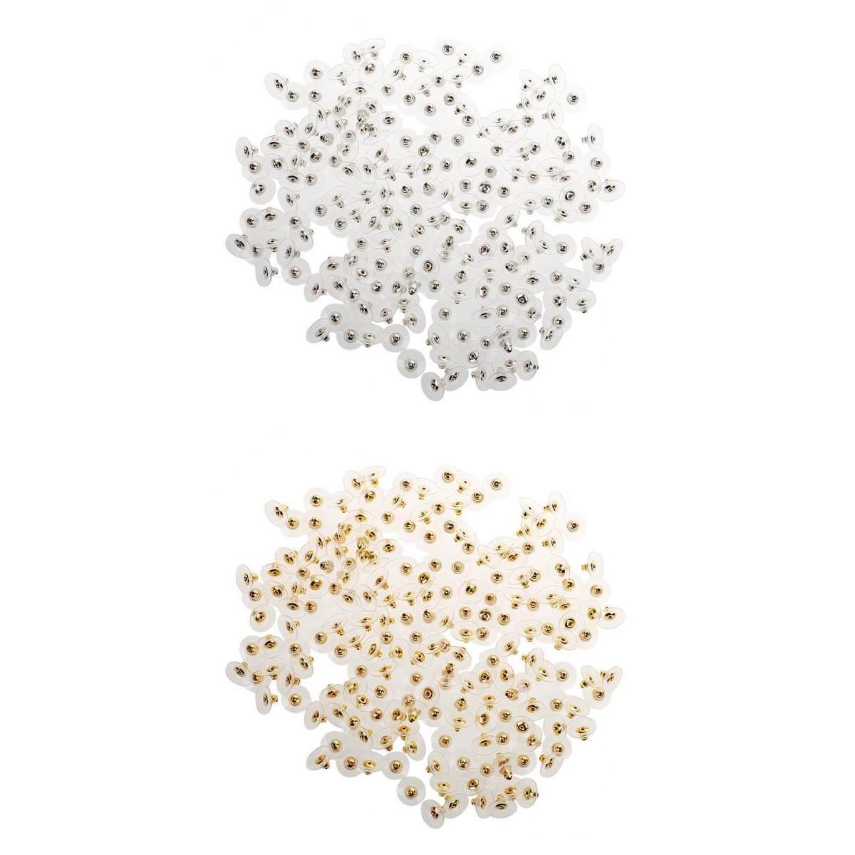 200 Pairs Earring Back Stoppers Half Gold Plated and Half Silver Plated