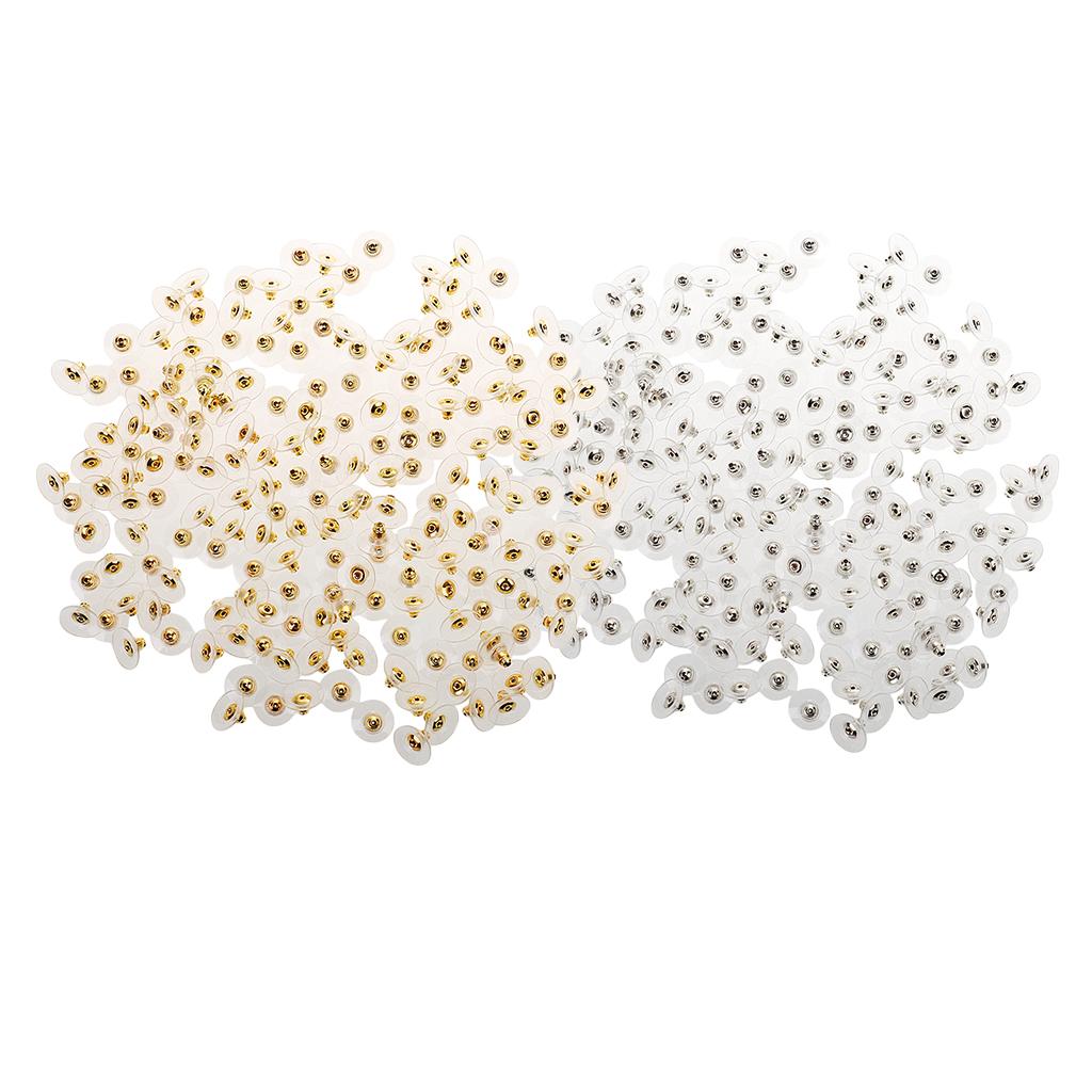 200 Pairs Earring Back Stoppers Half Gold Plated and Half Silver Plated