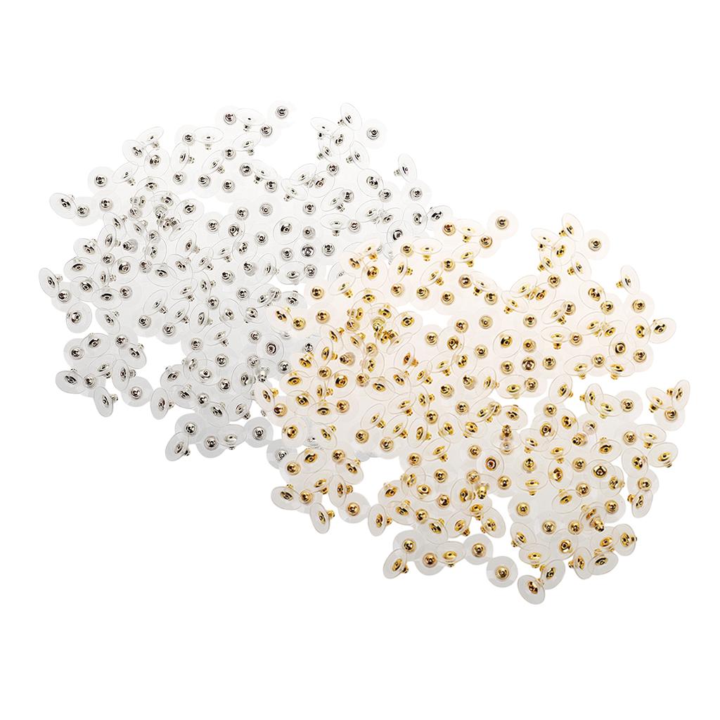 200 Pairs Earring Back Stoppers Half Gold Plated and Half Silver Plated