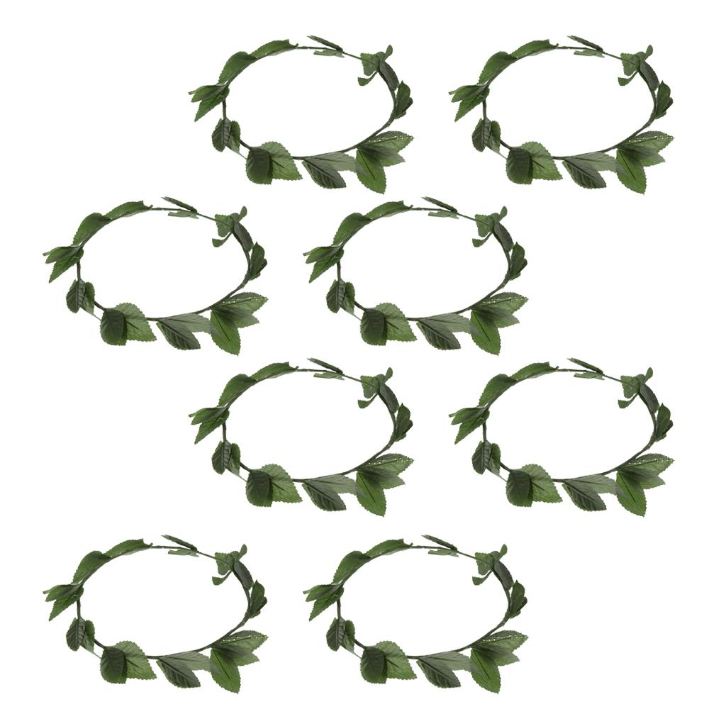 8 Pieces Green Leaves Roman Greek Goddess Laurel Wreath Fancy Dress Headband