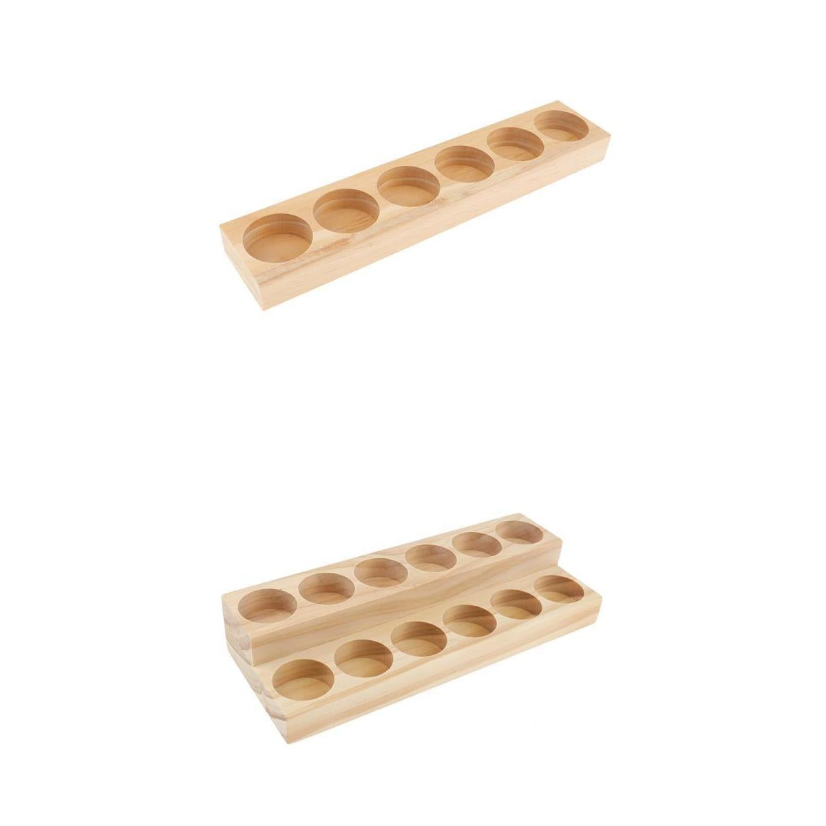 2 Pieces Wood Essential Oil Displaying Storage Rack Holders for 15ml Bottles