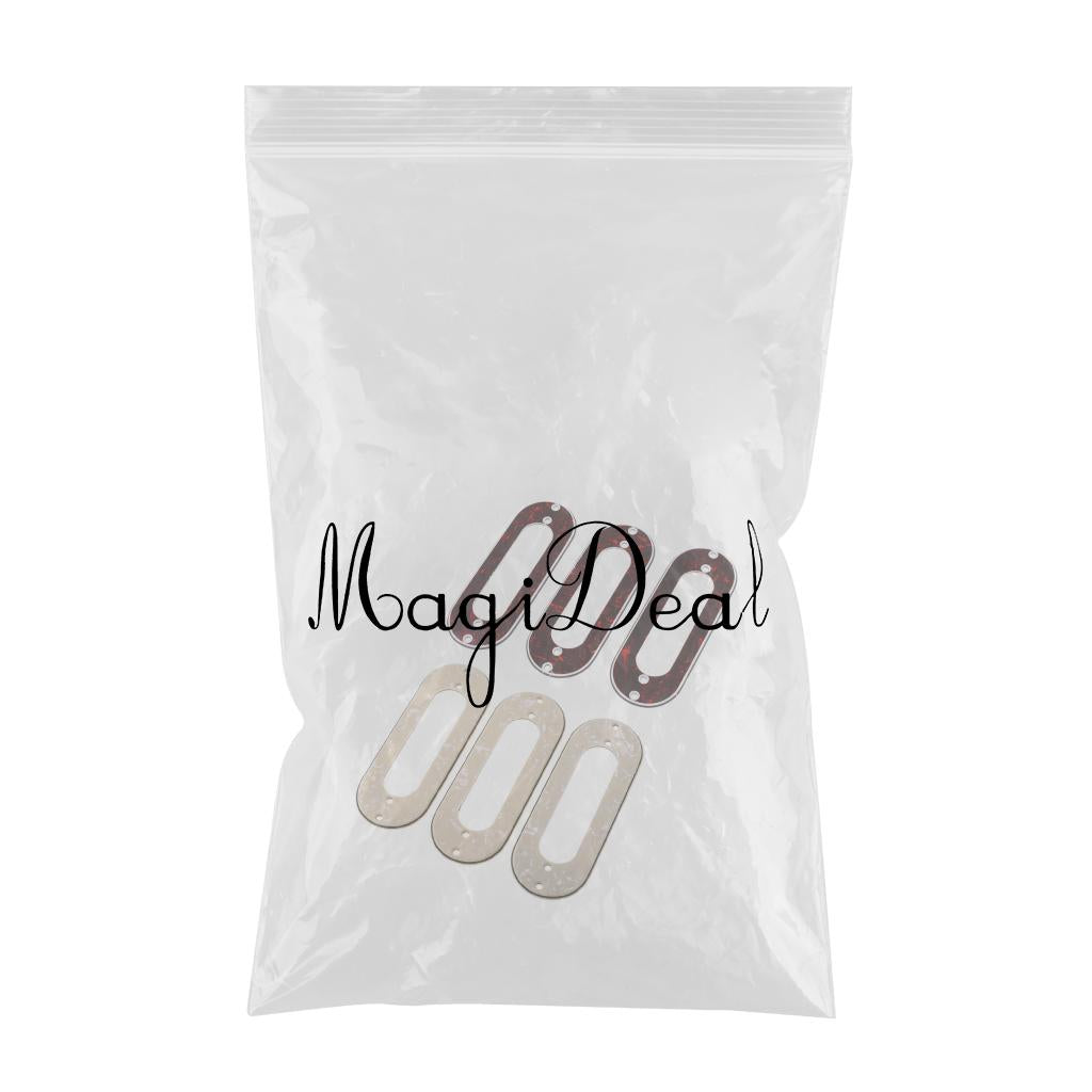 6 Pieces Metal Single Coil Pickup Frame Mounting Ring for ST Guitar Beige