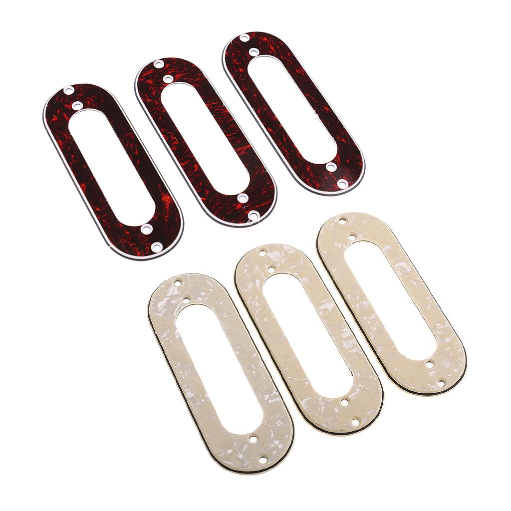 6 Pieces Metal Single Coil Pickup Frame Mounting Ring for ST Guitar Beige
