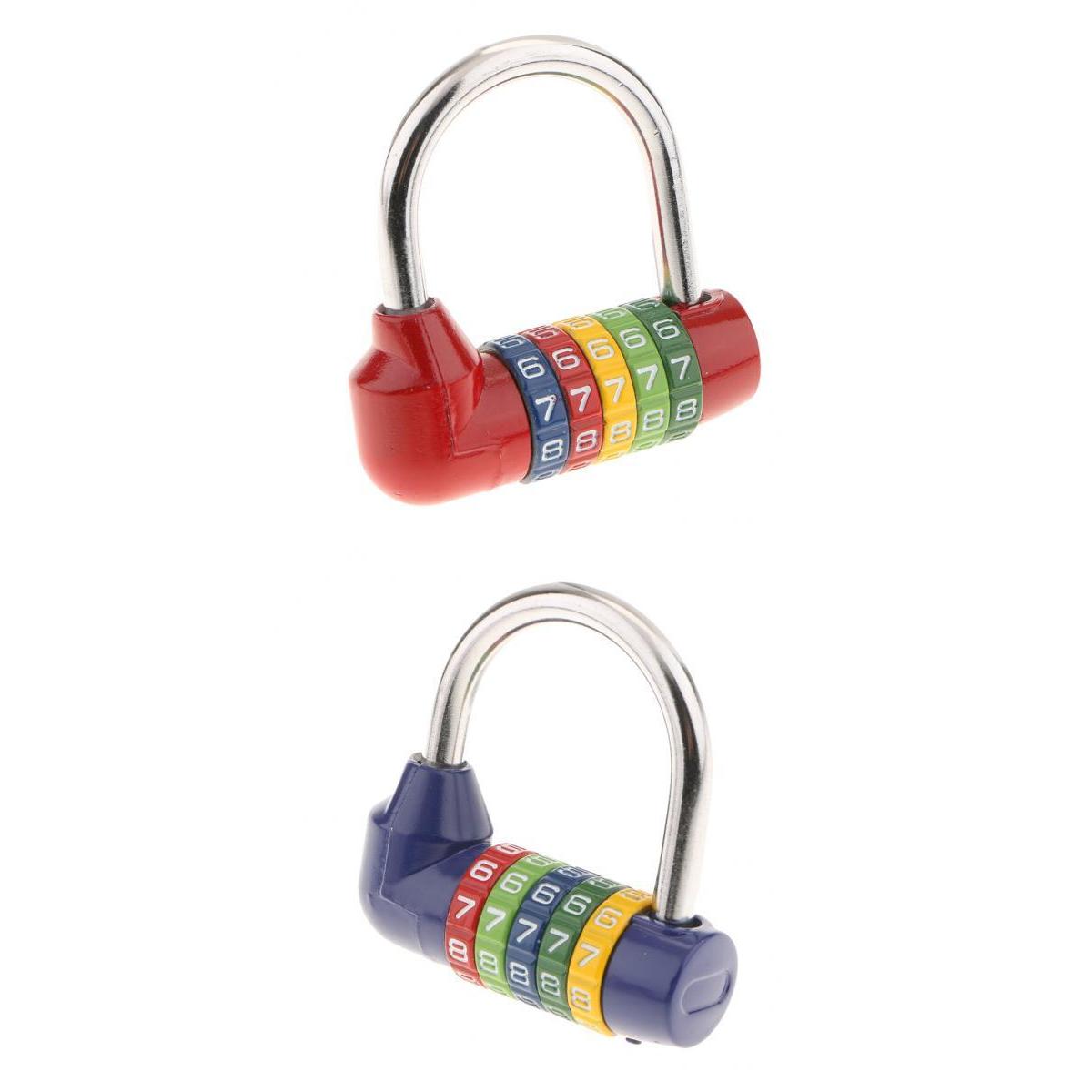 2 Pack Digital Combination Lock Resettable Padlock for Suitcases Blue+Red