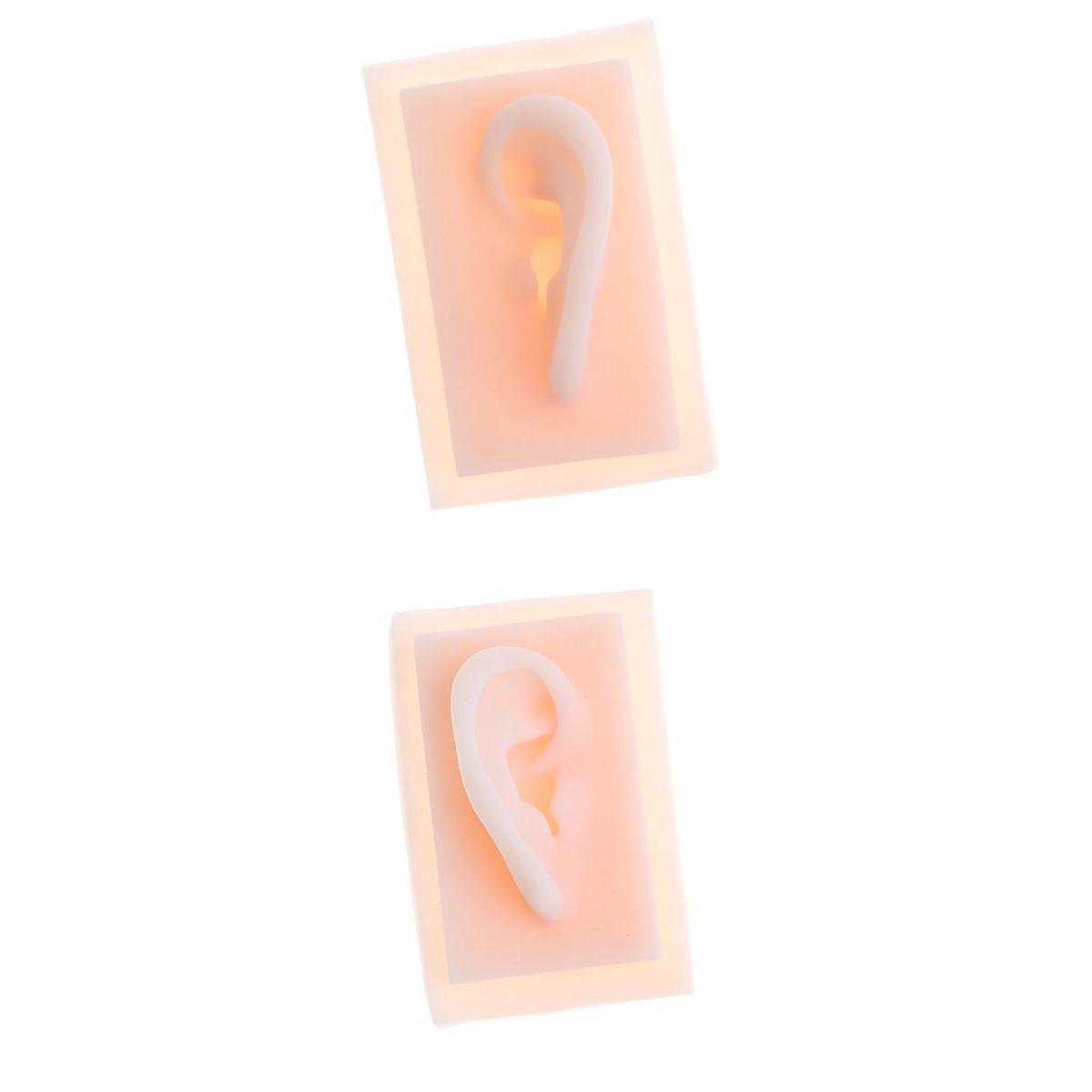 1 Pair 1:1 Lifesize Silicone Human Acupuncture Ear Model Study Kit