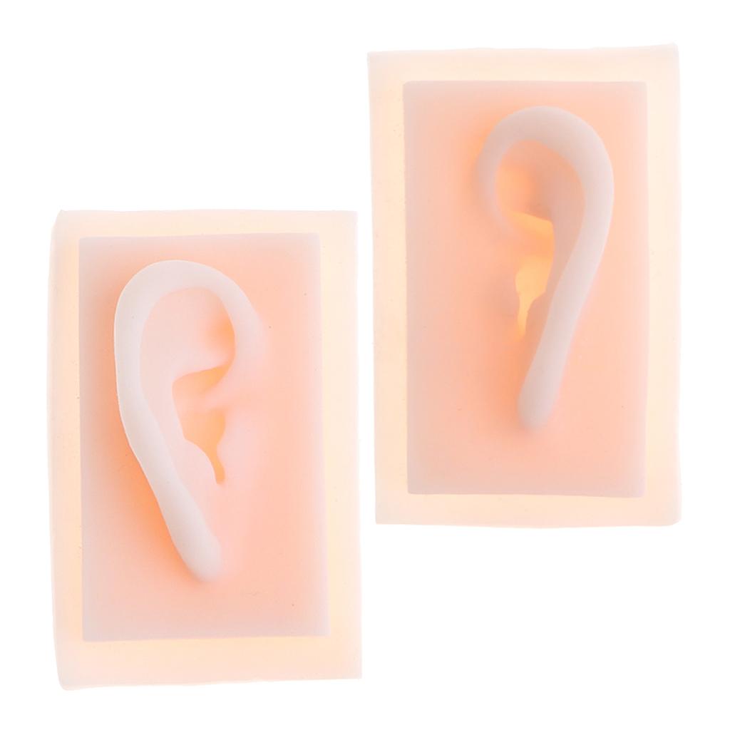 1 Pair 1:1 Lifesize Silicone Human Acupuncture Ear Model Study Kit
