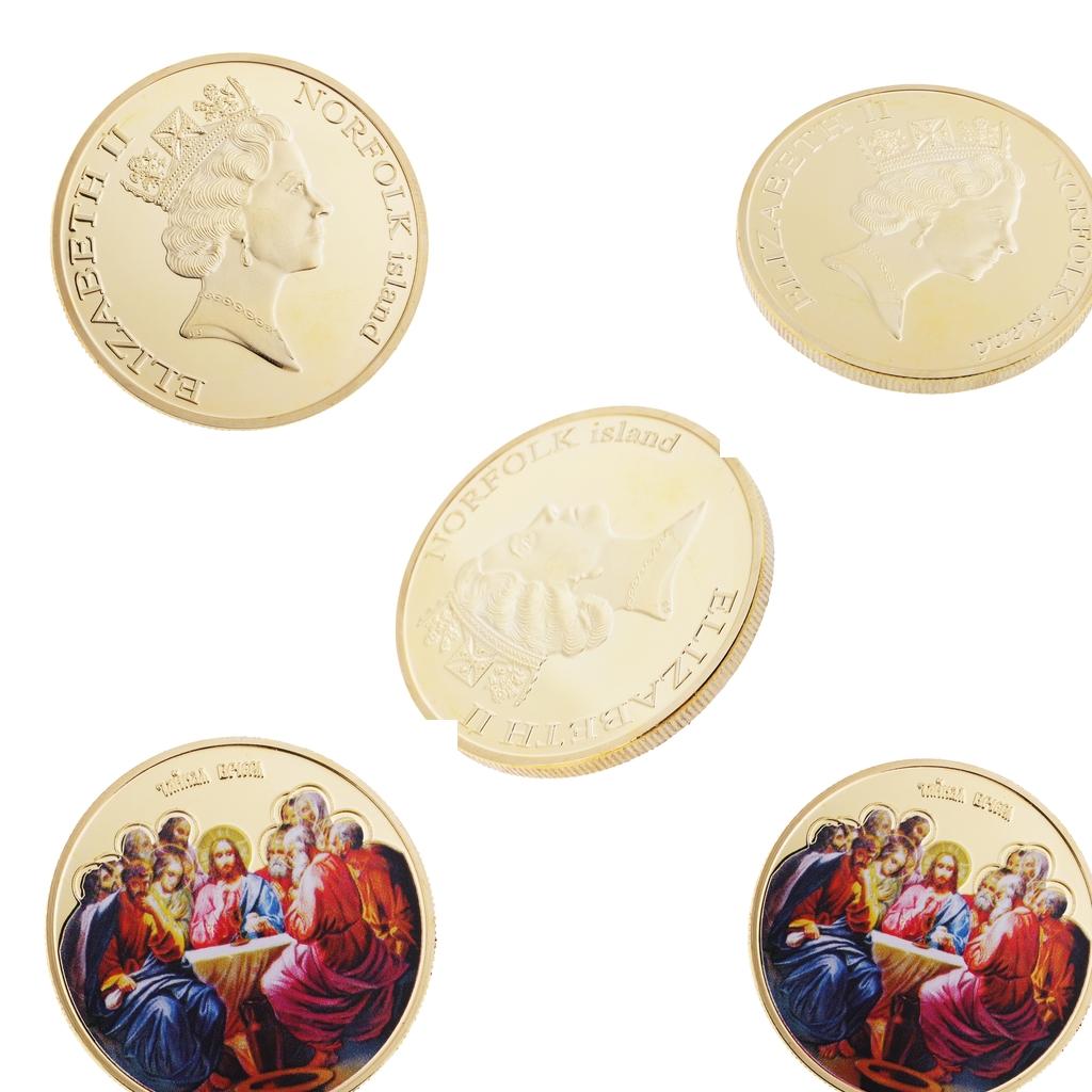 5x Christian Jesus Metal Medal Commemorative Coin Toys Badge Crafts for Gift