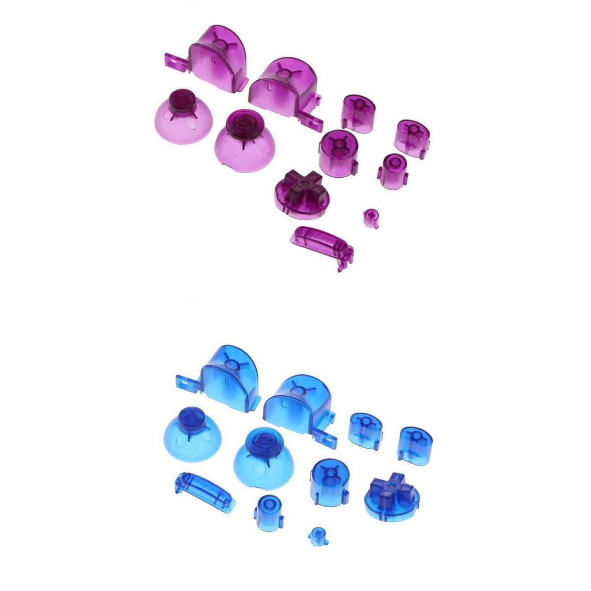 2 Set ABXYZ Button+Thumbsticks D-pad Mod Kit for Nintendo NGC - Purple+Blue