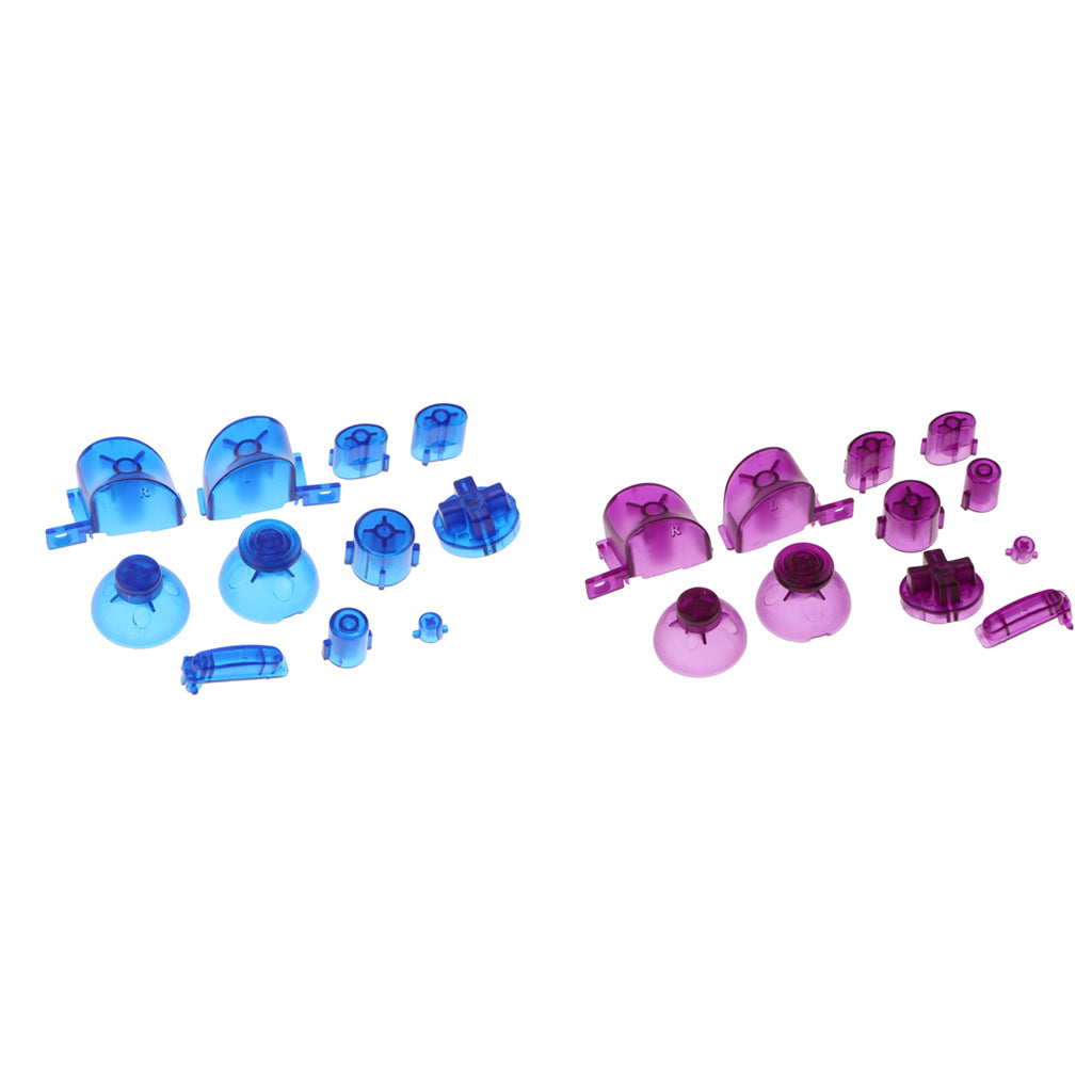 2 Set ABXYZ Button+Thumbsticks D-pad Mod Kit for Nintendo NGC - Purple+Blue