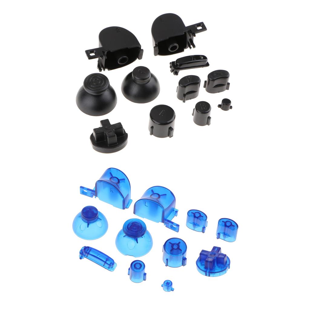 2 Set ABXYZ Button+Thumbsticks D-pad Mod Kit for Nintendo NGC - Black+Blue