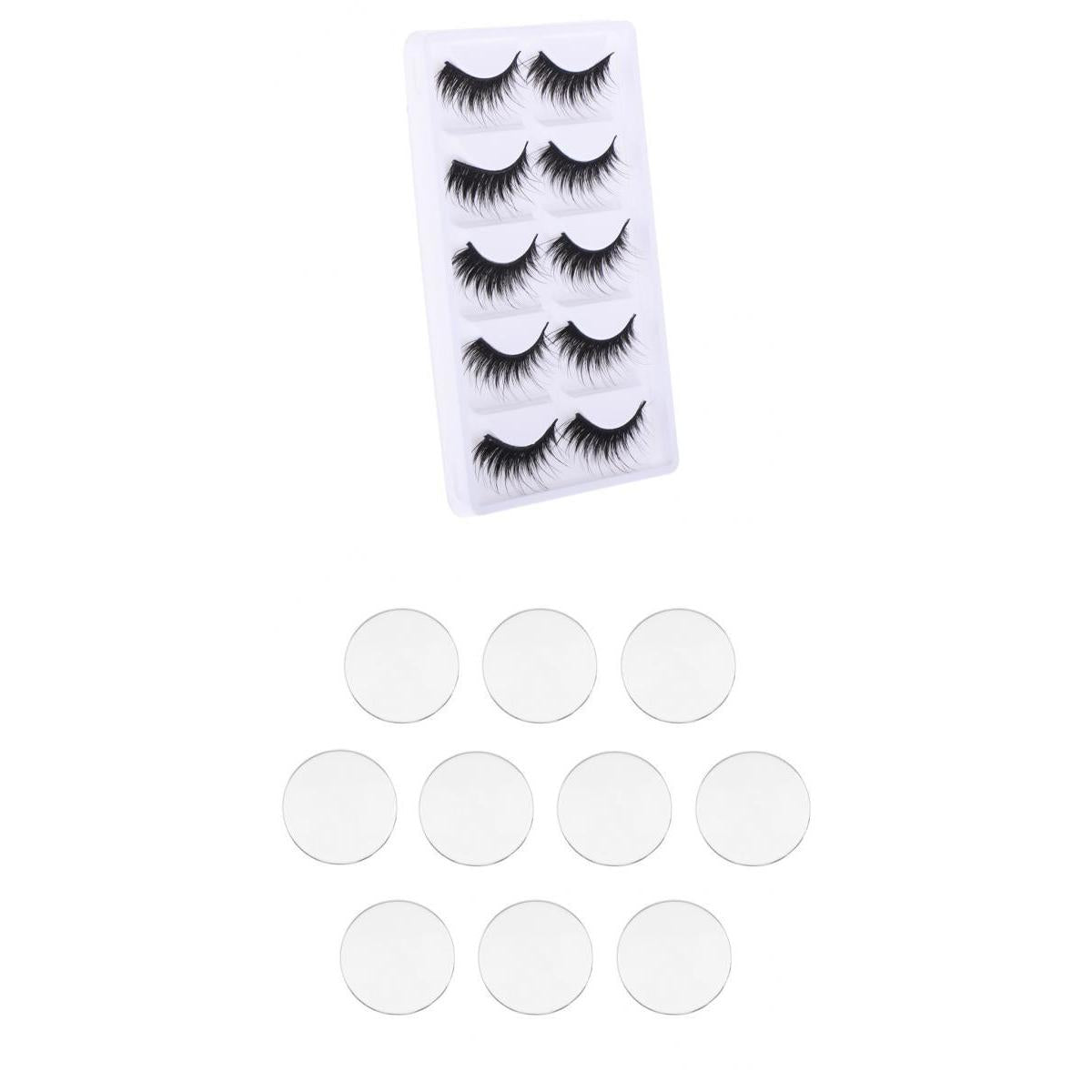 5 Pairs Fake Eyelashes And 5 Pairs Clear Flat Glass Eyeball For 1/6 Blythe