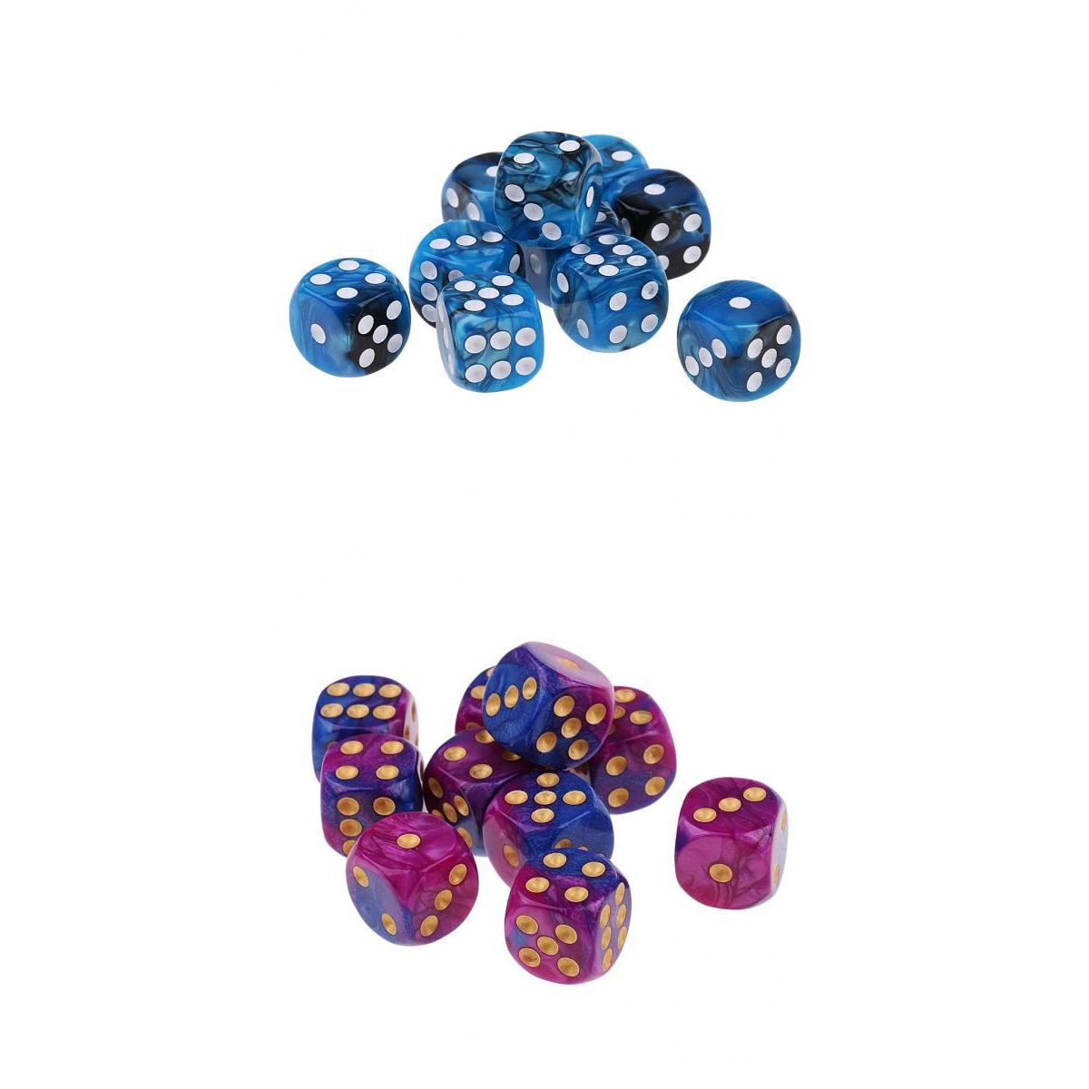20 Pieces Acrylic Dice Family Set 16mm Six-sided Dotted Dice for Table Game