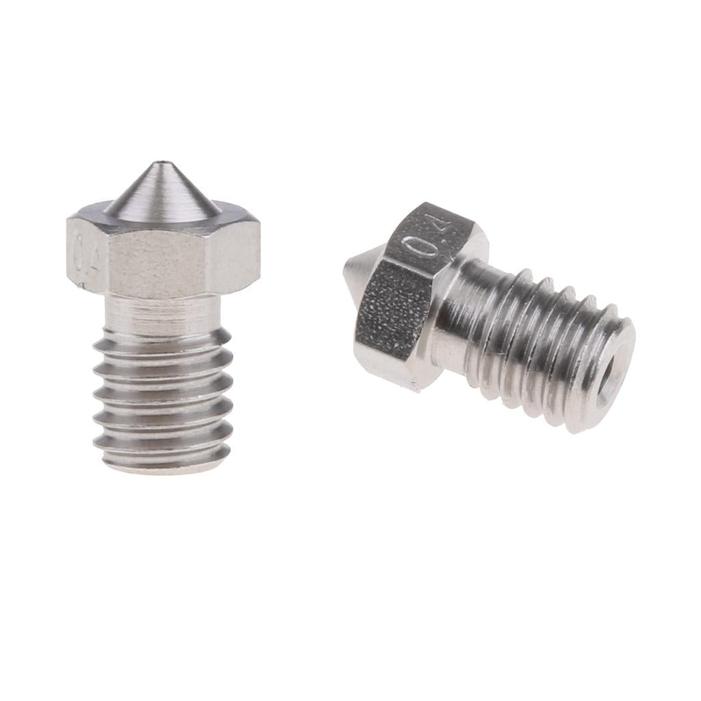 2pcs 1.75mm Extruder Stainless Steel Nozzles 3D Printer 0.4mm Consumables