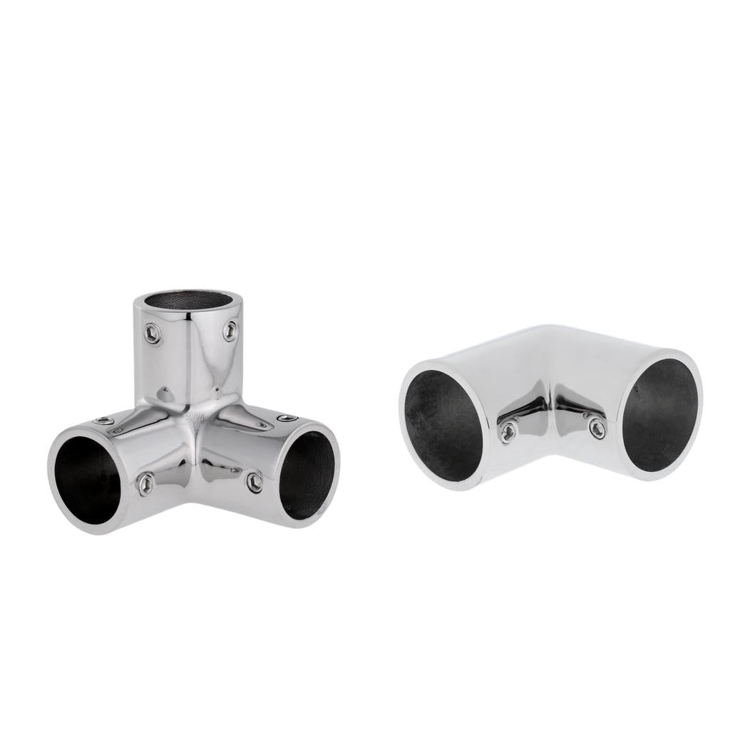 2Pcs 316 Stainless Steel Boat Hand Rail Fitting 90 Degree for 25mm 1 Tube"