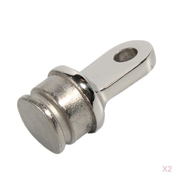 2Pcs 316 Stainless Steel Boat Bimini Top Inside Eye 25mm 1 Rounded End"