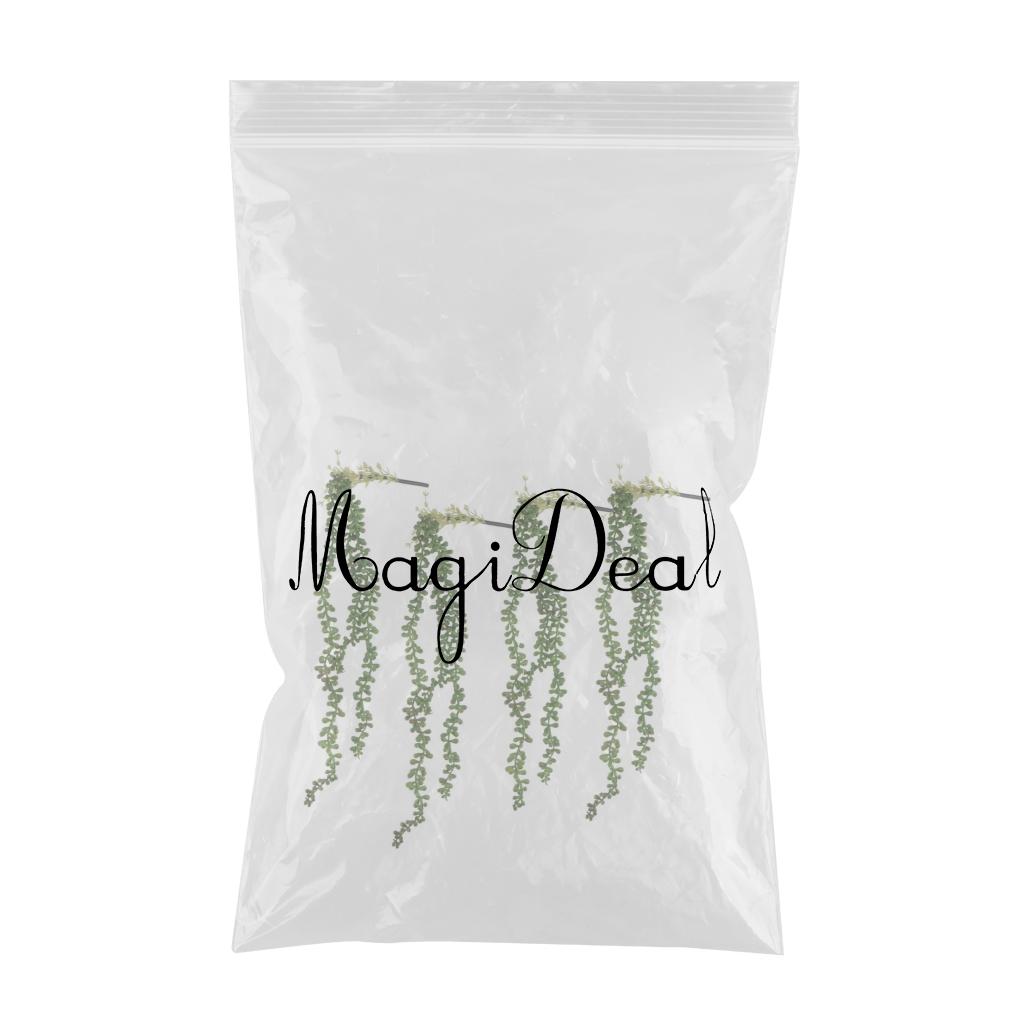 4x Artificial Flower String of Pearls Wall Hanging Succulents Plants Green