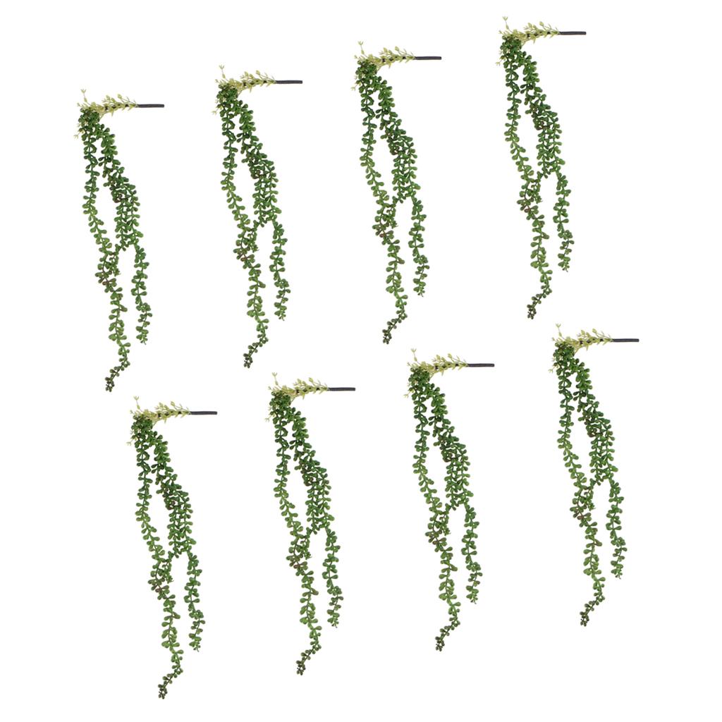 8x Artificial Flower String of Pearls Wall Hanging Succulents Plants Green