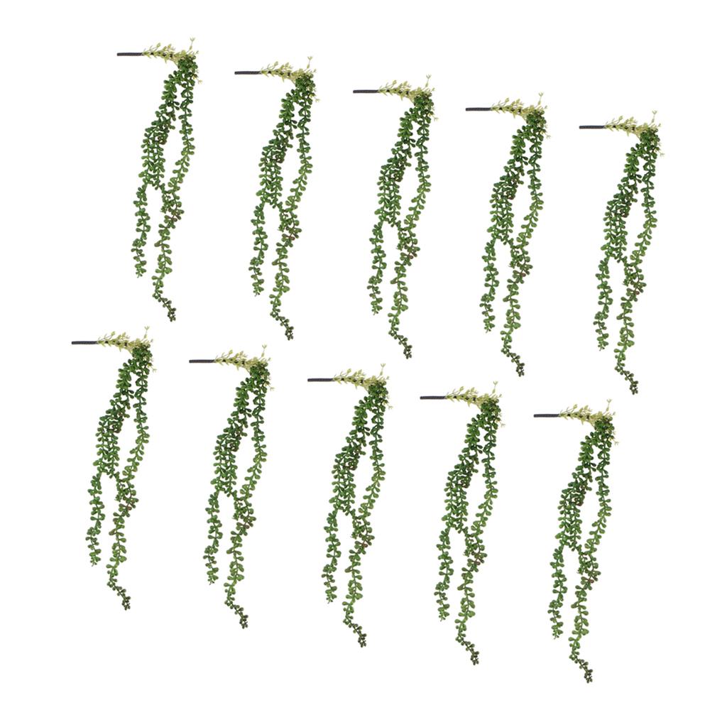 10x Artificial Flower String of Pearls Wall Hanging Succulents Plants Green