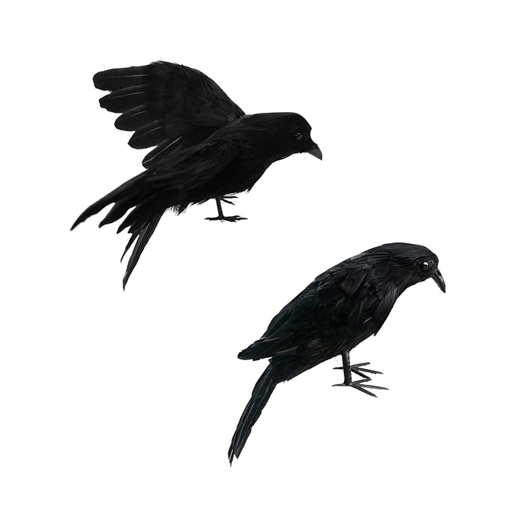 2x Artificial Realistic Woodland Birds for Garden Weding Home Decoration