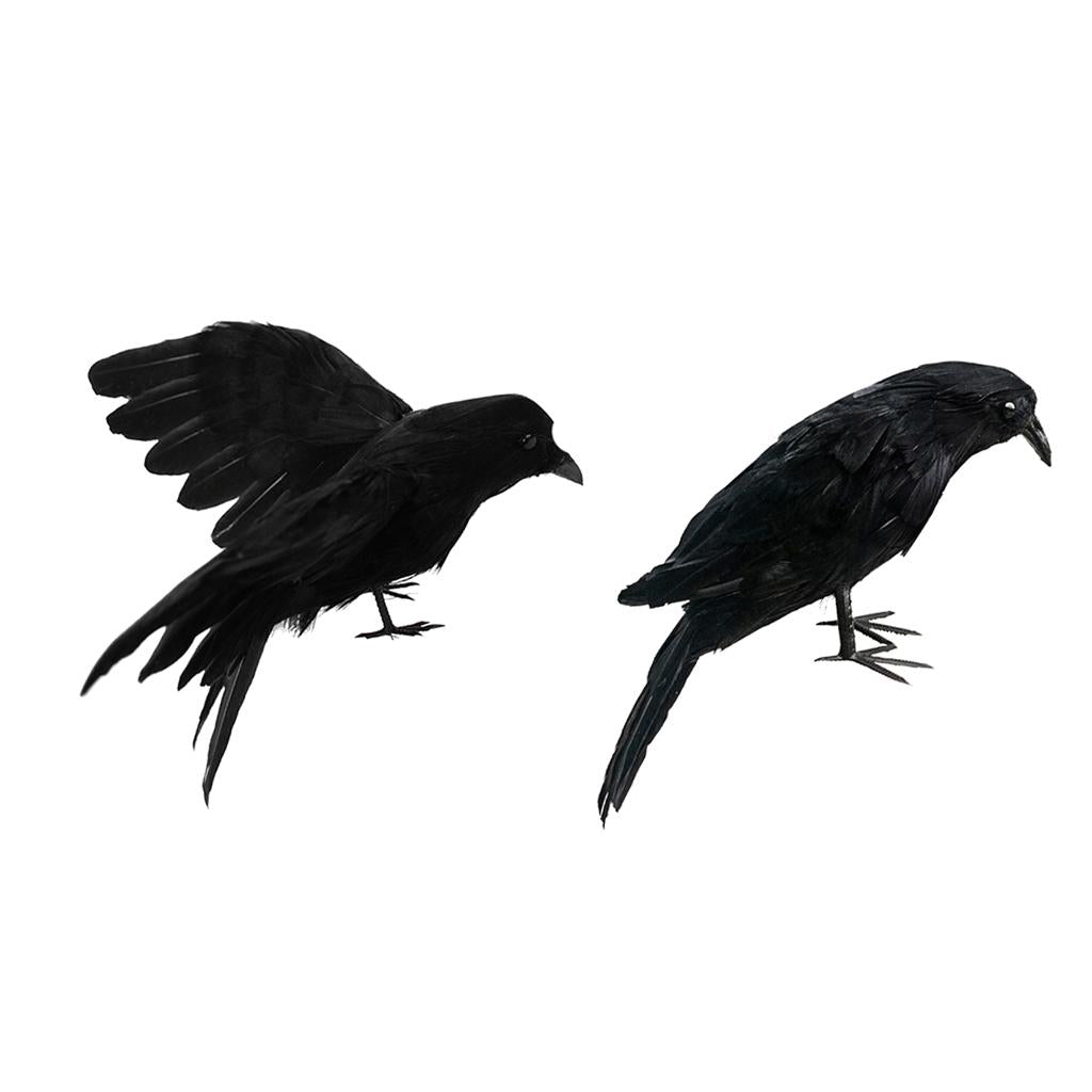 2x Artificial Realistic Woodland Birds for Garden Weding Home Decoration