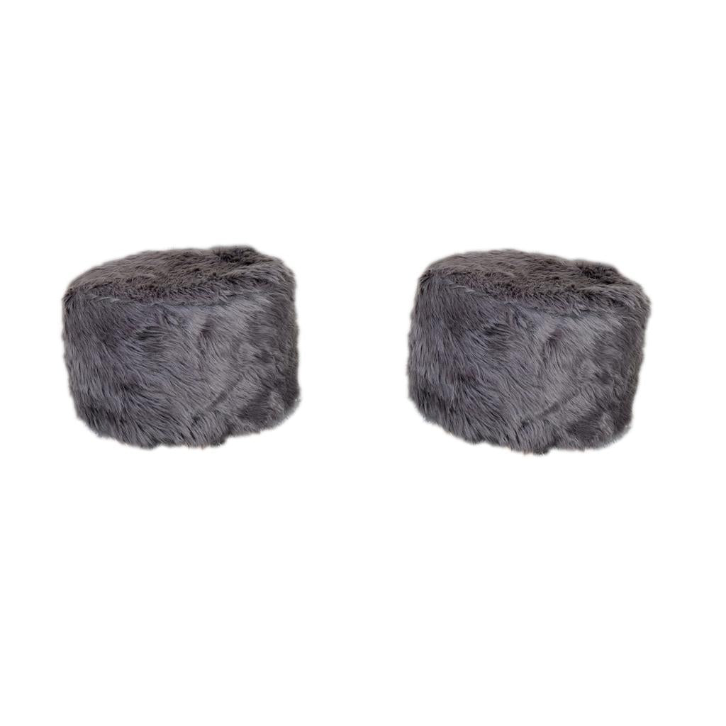 2 Pcs Comfortable Bar Stool Covers Round Chair Footstool Decorations Gray