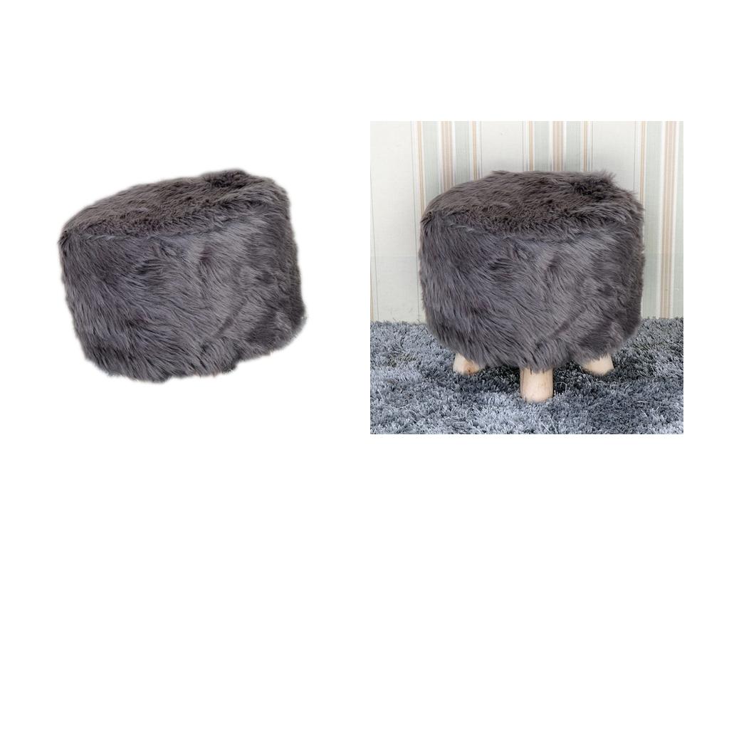 2 Pcs Comfortable Bar Stool Covers Round Chair Footstool Decorations Gray