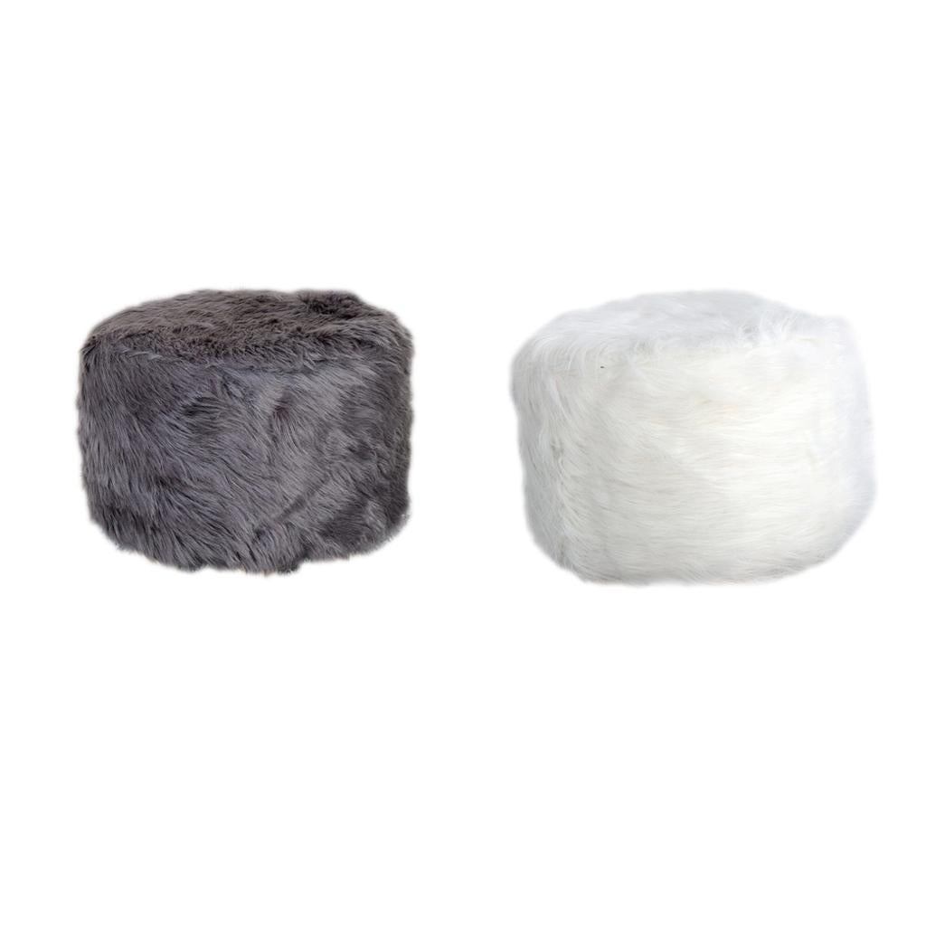Comfortable Stool Covers Round Chair Slipcover Seat Decorations Gray+White