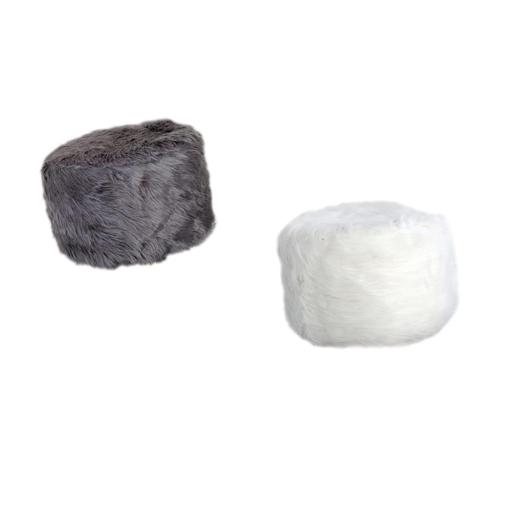 Comfortable Stool Covers Round Chair Slipcover Seat Decorations Gray+White