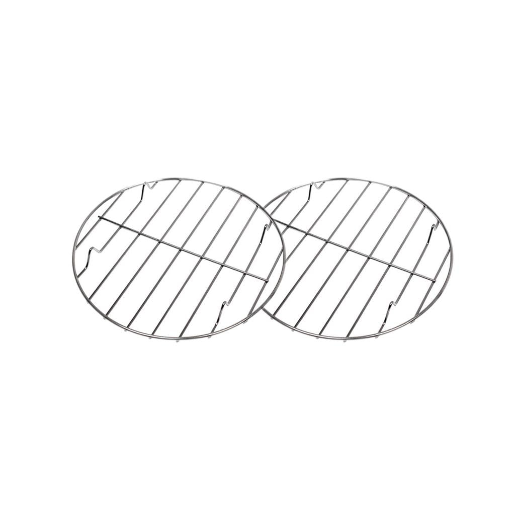 2x Stainless Steel Barbecue Grill Cooking Grill BBQ Replacement Round 25cm
