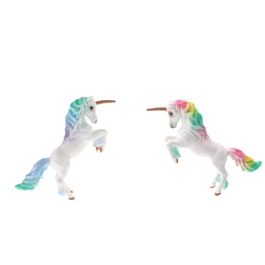 2x Realistic Magic Animal Model Unicorn Figures Kids Educational Toy Gift
