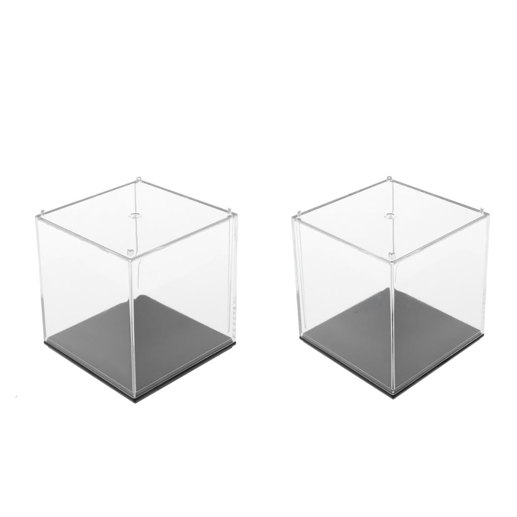 2x Model Display Case Dustproof Protection Display Box for Figures 7x7x7cm