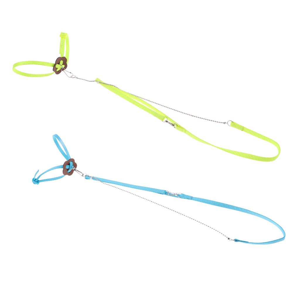 2Pcs Parrot Bird Leash Outdoor Adjustable Harness Training Rope Flying Band