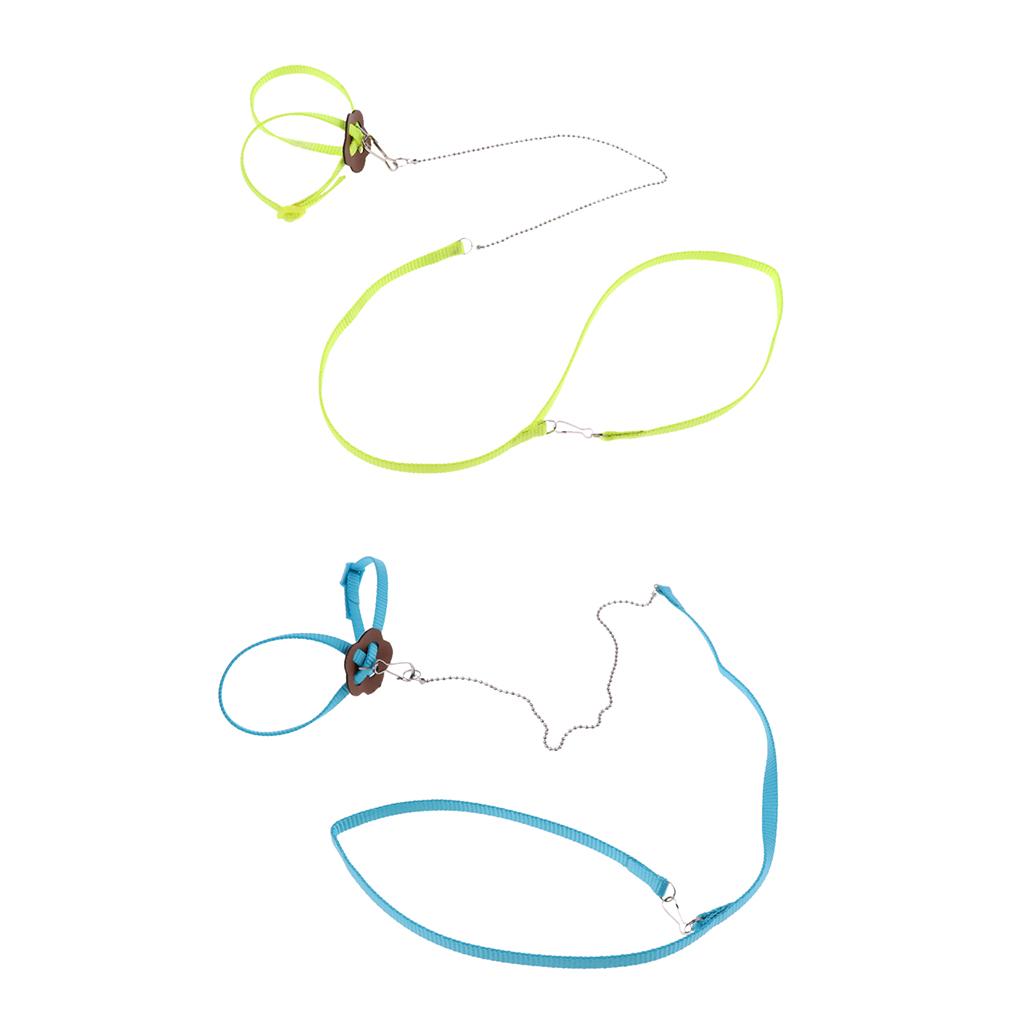 2Pcs Parrot Bird Leash Outdoor Adjustable Harness Training Rope Flying Band