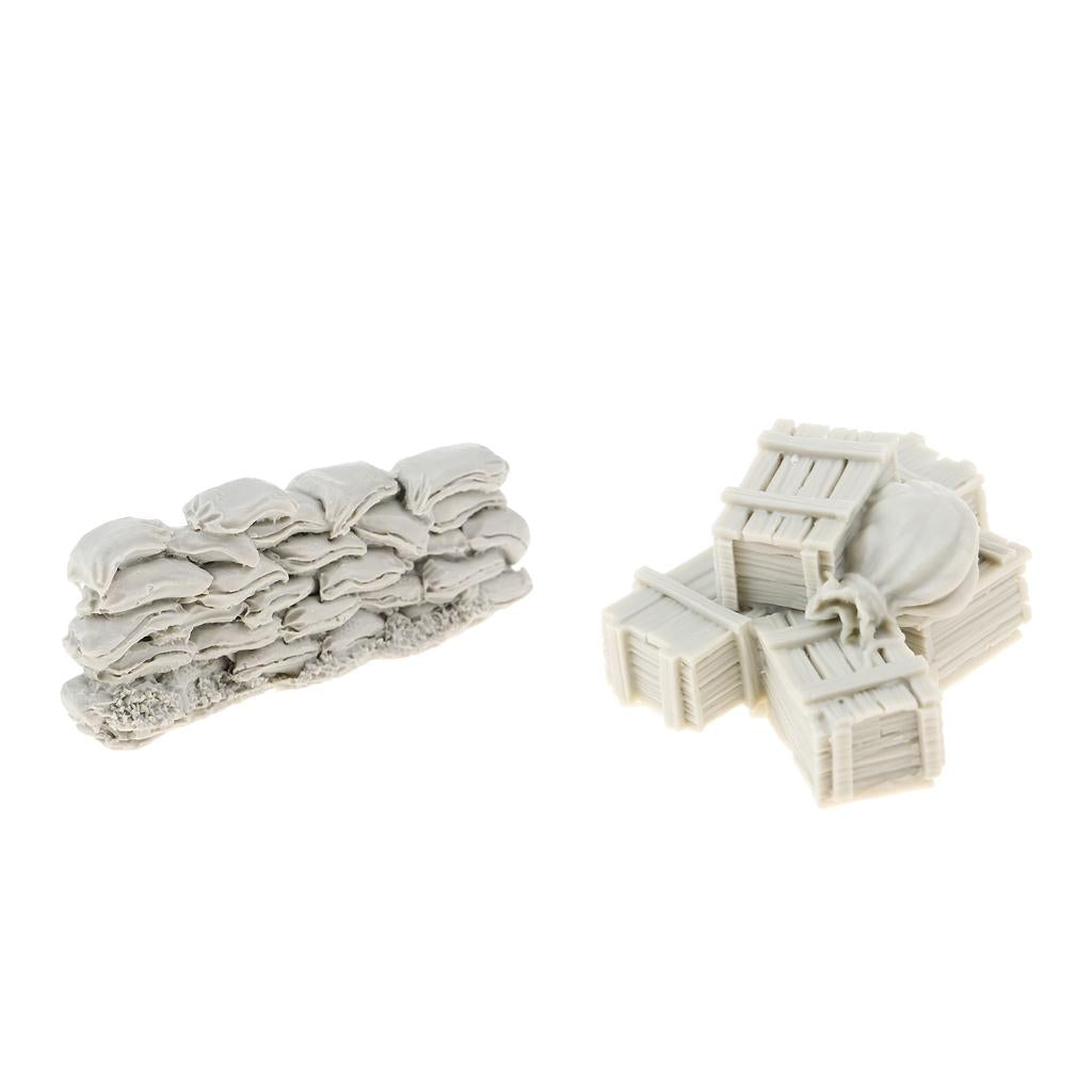 1/35 Resin Soldier Scenario Ammunition Boxes and Resin Sandbag Wall Model