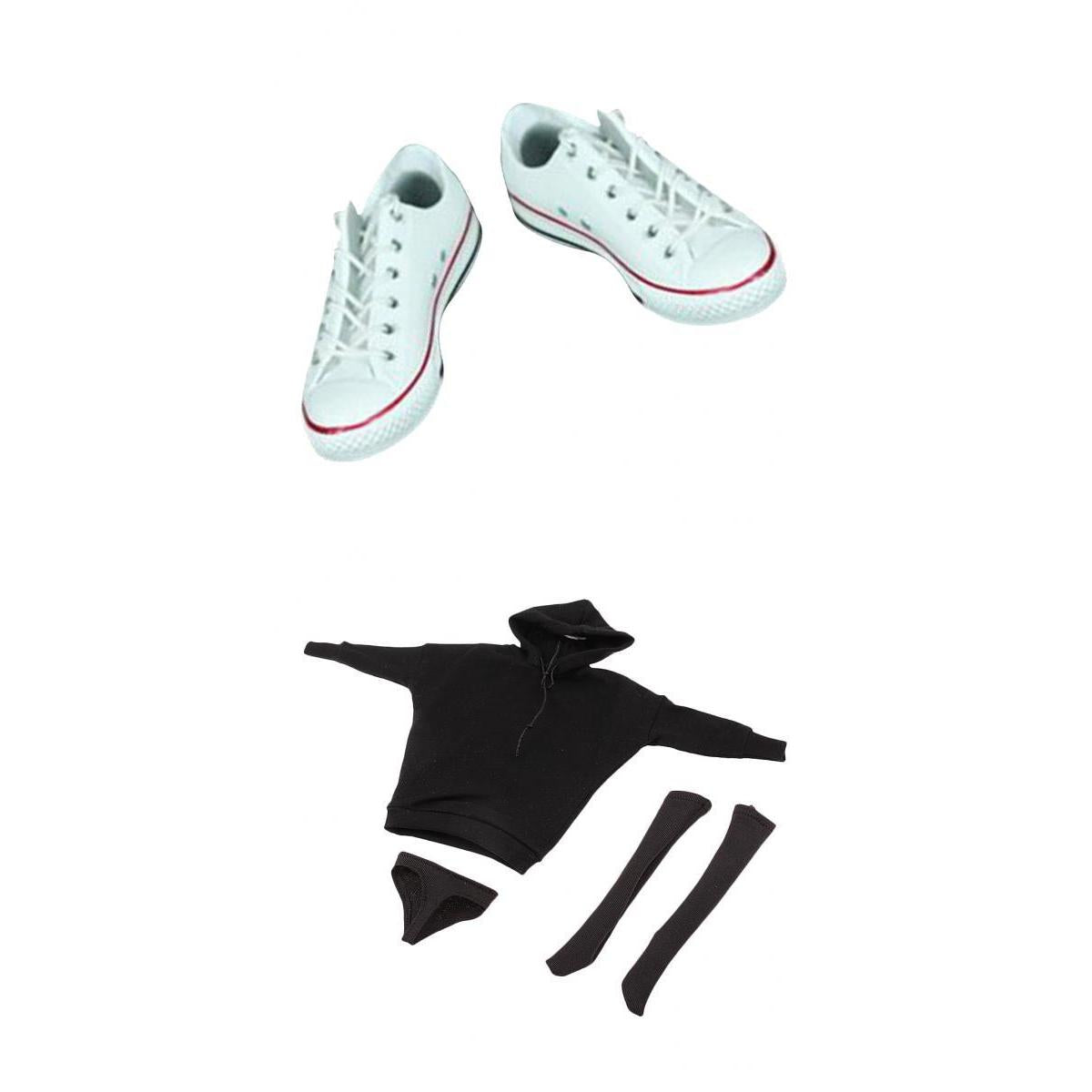 1/6 Female Hoodie Sweatshirt+Stockings+Sneaker for 12'' Phicen Action Figure