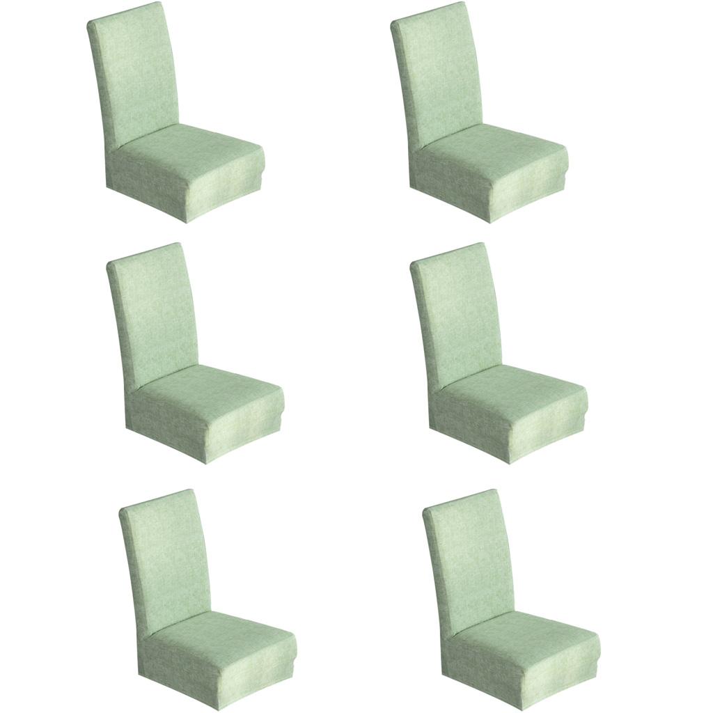 6Piece Universal Stretch Dining Room Chair Slipcover Stool Cover Grass Green