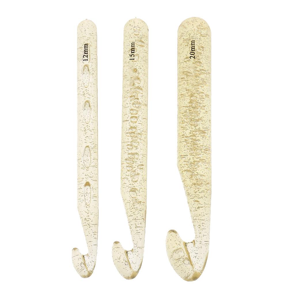 3Pcs Large Plastic Crochet Hooks Knitting Needles Sewing Tools 12 15 20mm