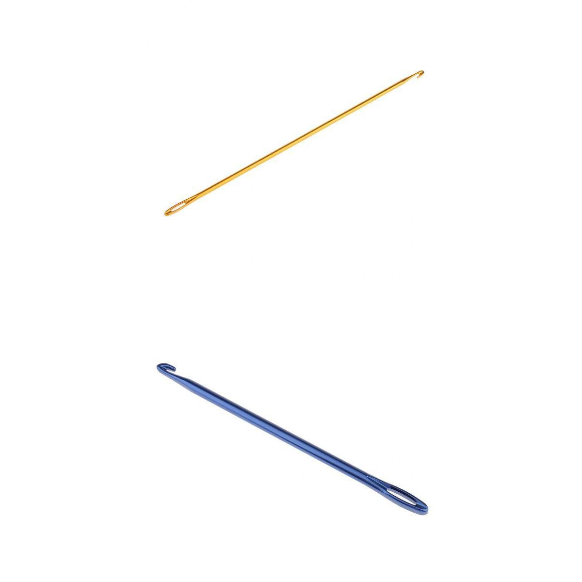 2Pcs Afghan Crochet Hook Knitting Needle Hand Knit Tool With Hole 2.75mm 6mm