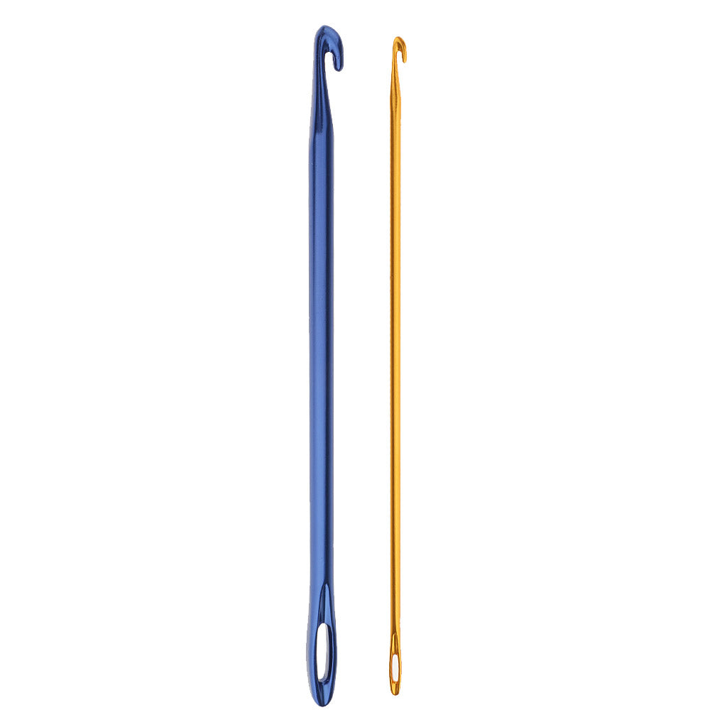 2Pcs Afghan Crochet Hook Knitting Needle Hand Knit Tool With Hole 2.75mm 6mm