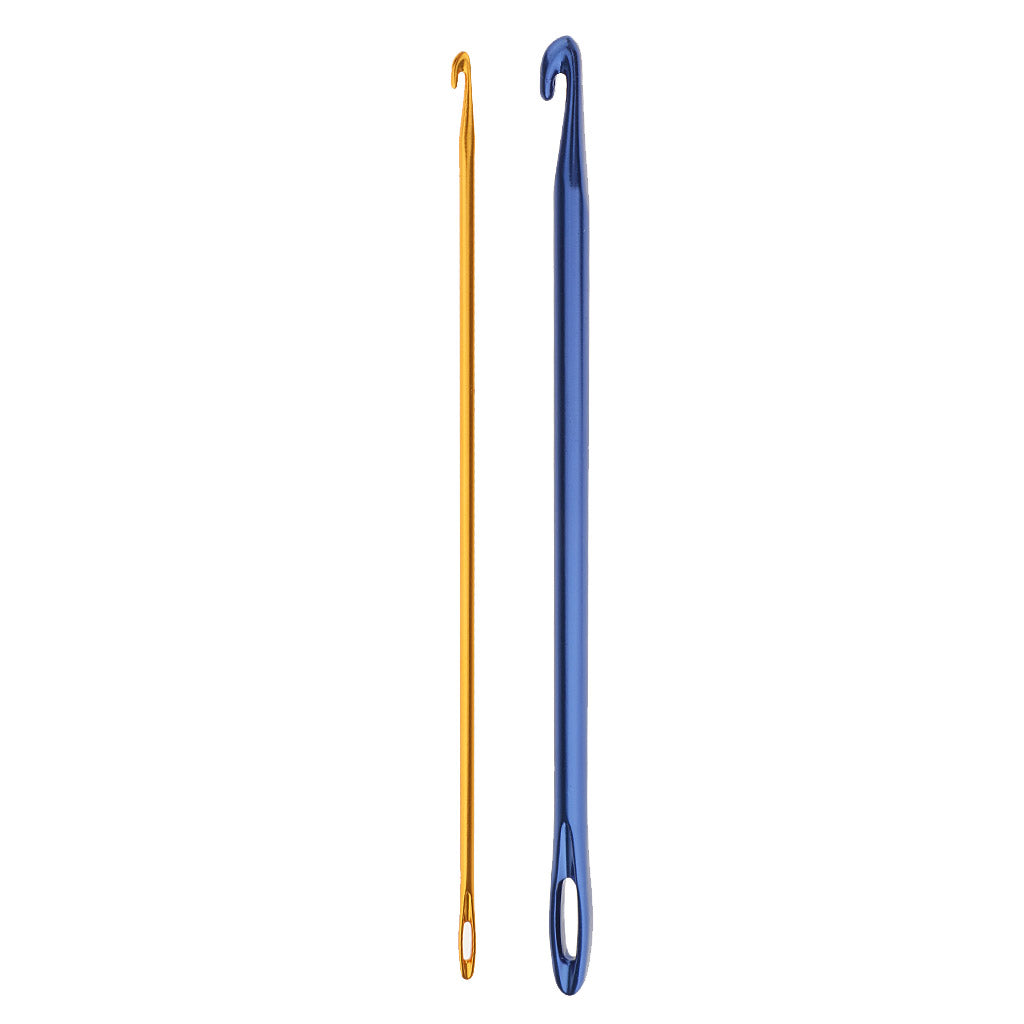 2Pcs Afghan Crochet Hook Knitting Needle Hand Knit Tool With Hole 2.75mm 6mm