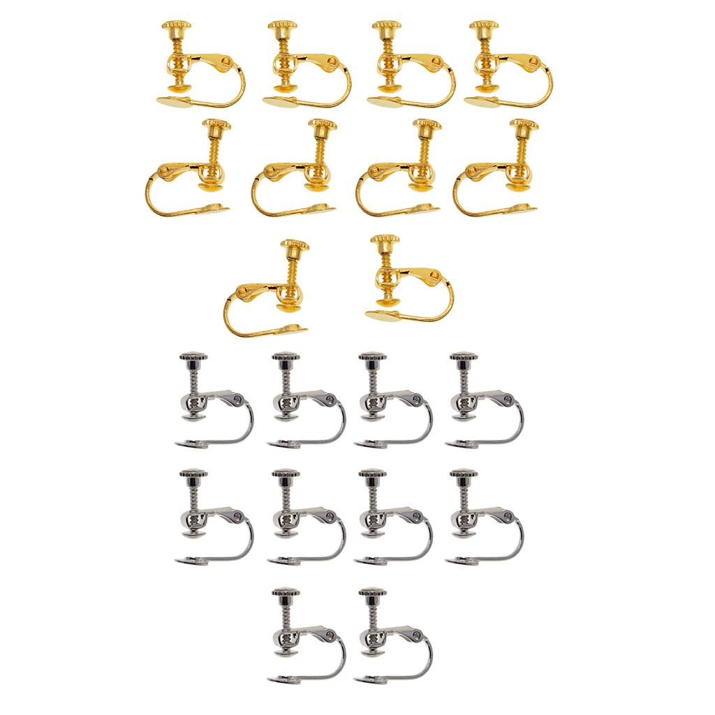 20 Pieces Multicolor Adjustable Screw Earring Clips for Jewelry Findings