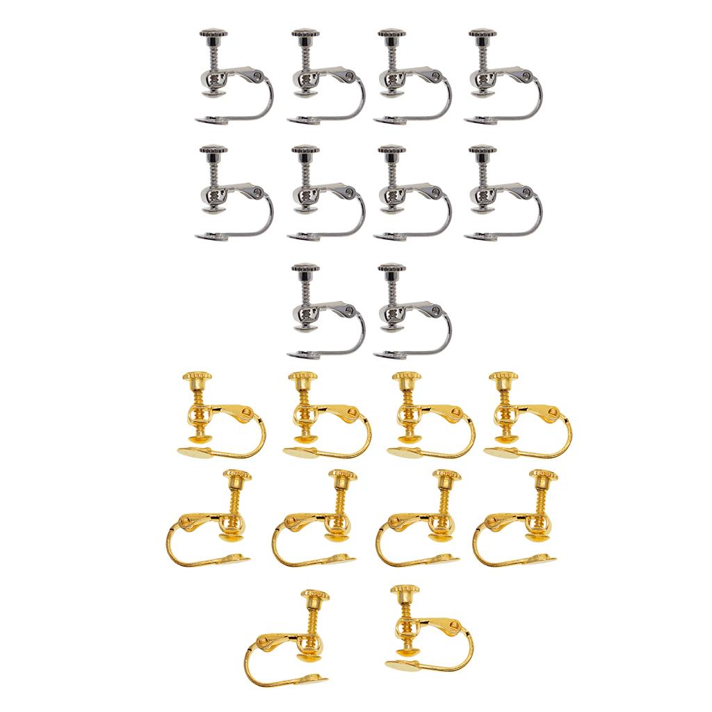 20 Pieces Multicolor Adjustable Screw Earring Clips for Jewelry Findings