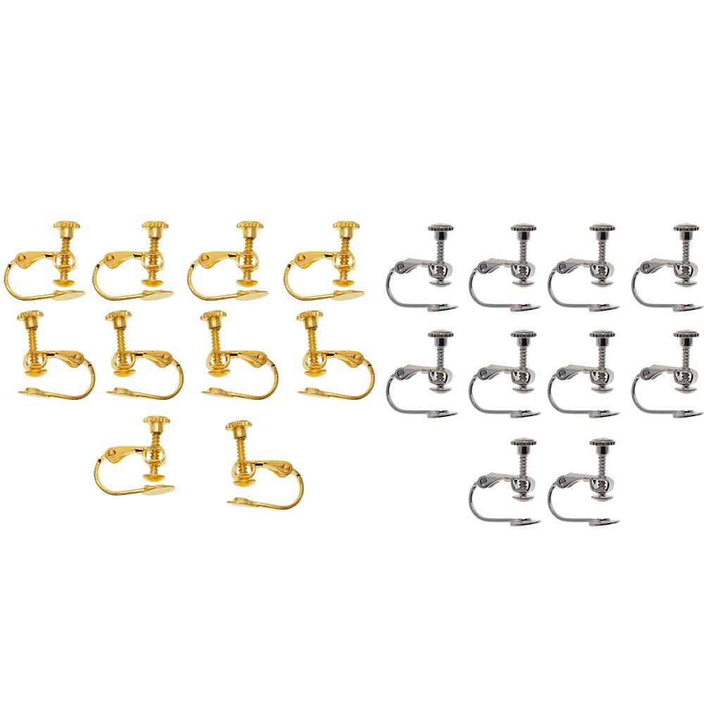 20 Pieces Multicolor Adjustable Screw Earring Clips for Jewelry Findings