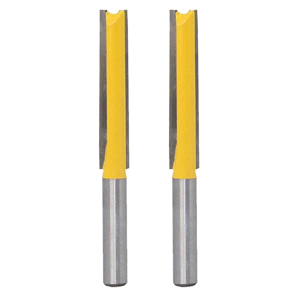 2x 2 Extra Long Straight Router Bit Wood Milling Cutter Slotted Trimming"
