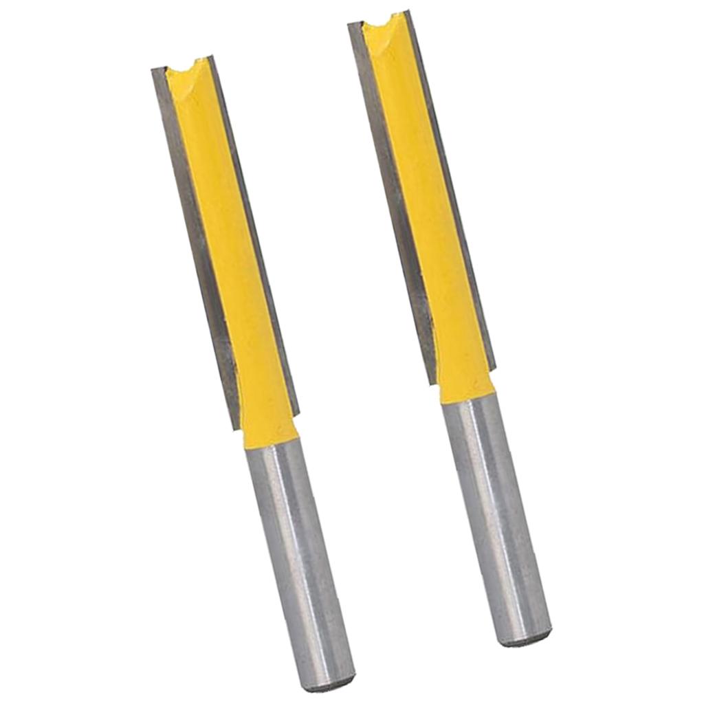 2x 2 Extra Long Straight Router Bit Wood Milling Cutter Slotted Trimming"